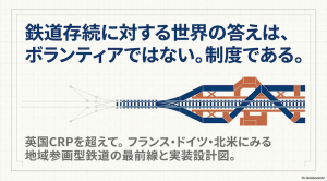英国CRPを超えて。フランス・ドイツ・北米にみる地域参画型鉄道の最前線