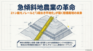 急傾斜地農業の革命：2トン級モノレールと「3段おき平地化」が描く柑橘栽培の未来