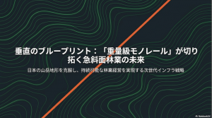 急斜面林業の救世主！「重量級モノレール」がもたらす生産性革命