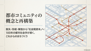 【2】都市コミュニティ論 ― 都市は人々を孤立させるのか:喪失・存続・解放・社会関係資本の系譜